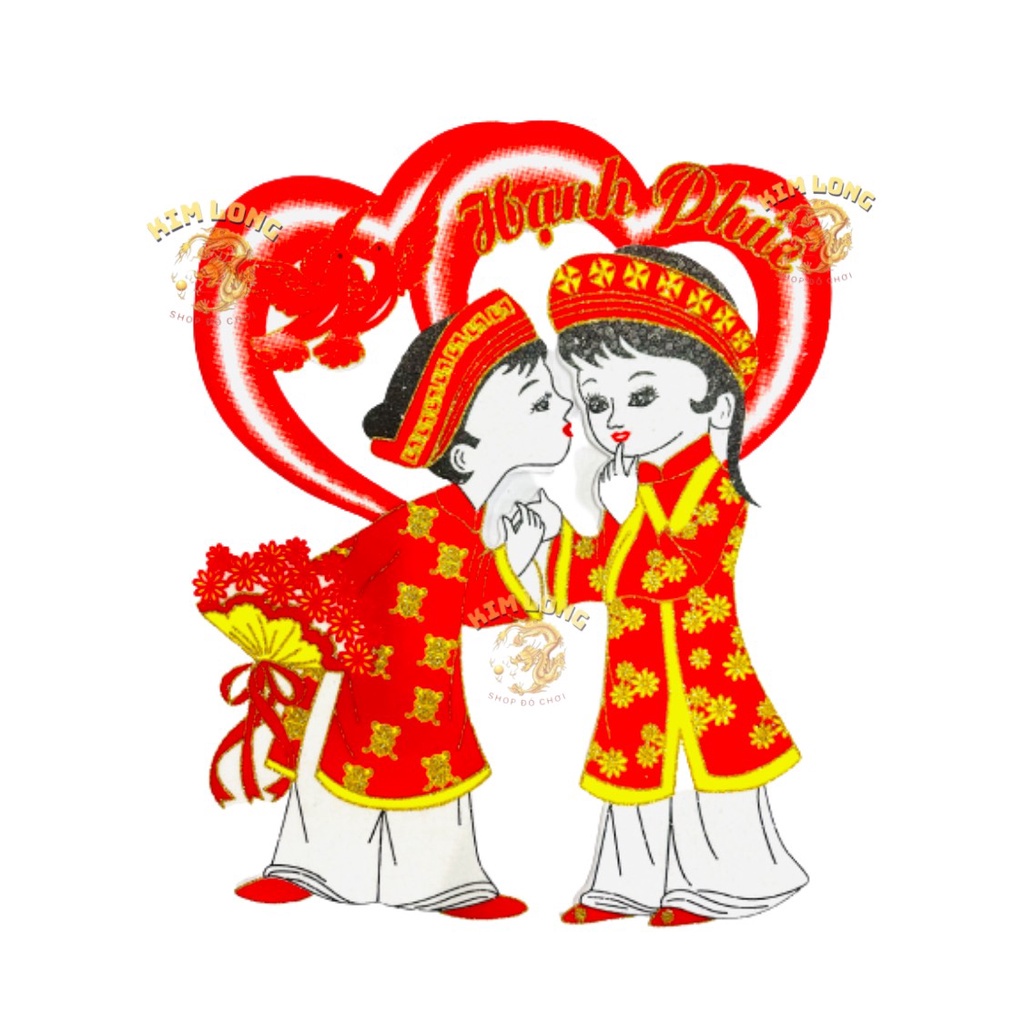 HÌNH XỐP NHUNG ĐỎ HÌNH RỒNG PHỤNG CÔ DÂU CHÚ RỄ BỒ CÂU THIÊN NGA DÀN BƯNG QUẢ DÁN TRANG TRÍ ĐÁM TIỆC CƯỚI HỎI