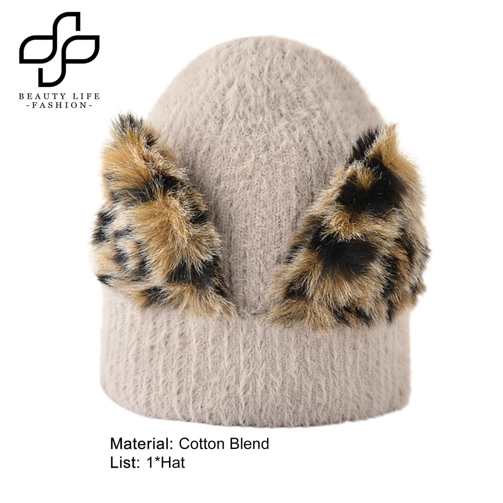 Mũ Beanie Giữ Ấm Mùa Đông In Họa Tiết Hoạt Hình Thời Trang Cho Nữ