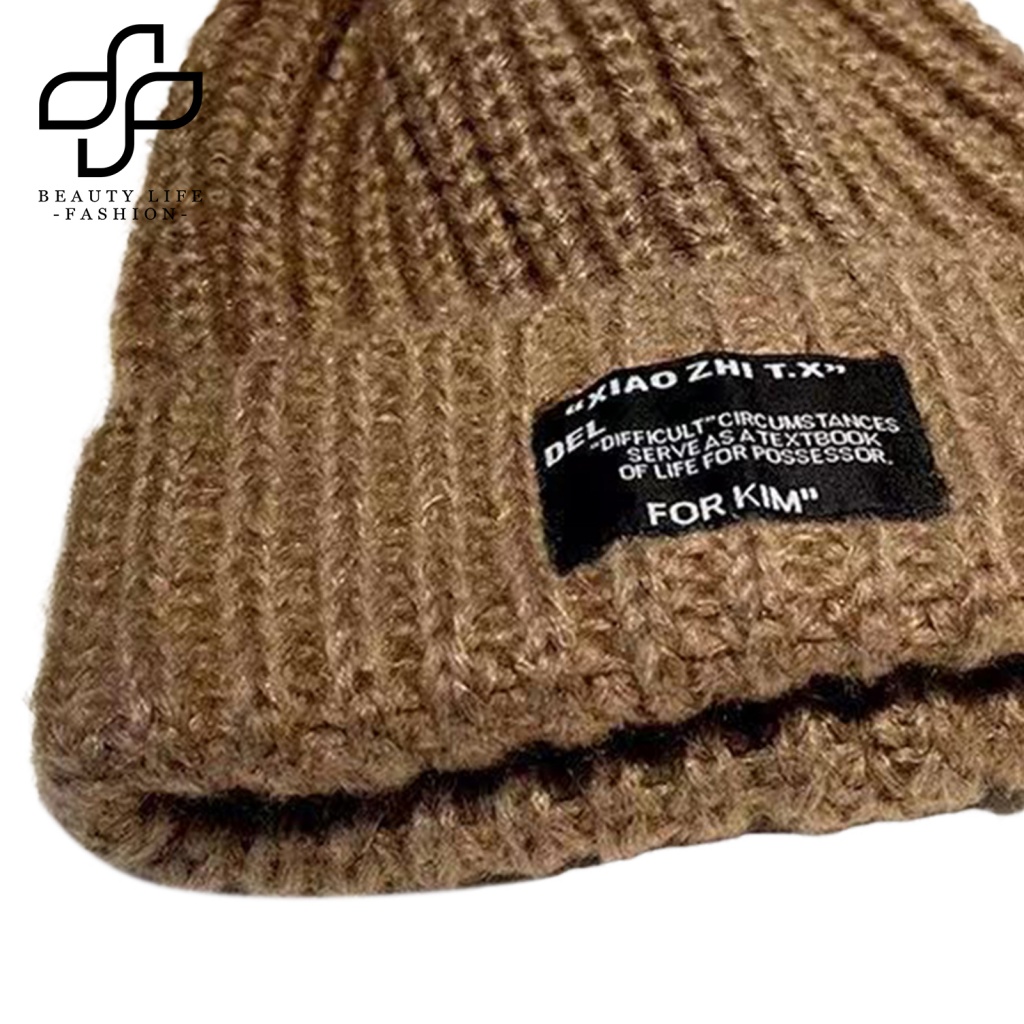 Mũ Len Beanie Mềm Mại Dày Dặn Giữ Ấm Mùa Đông Co Giãn Một Kích Thước Cho Nữ