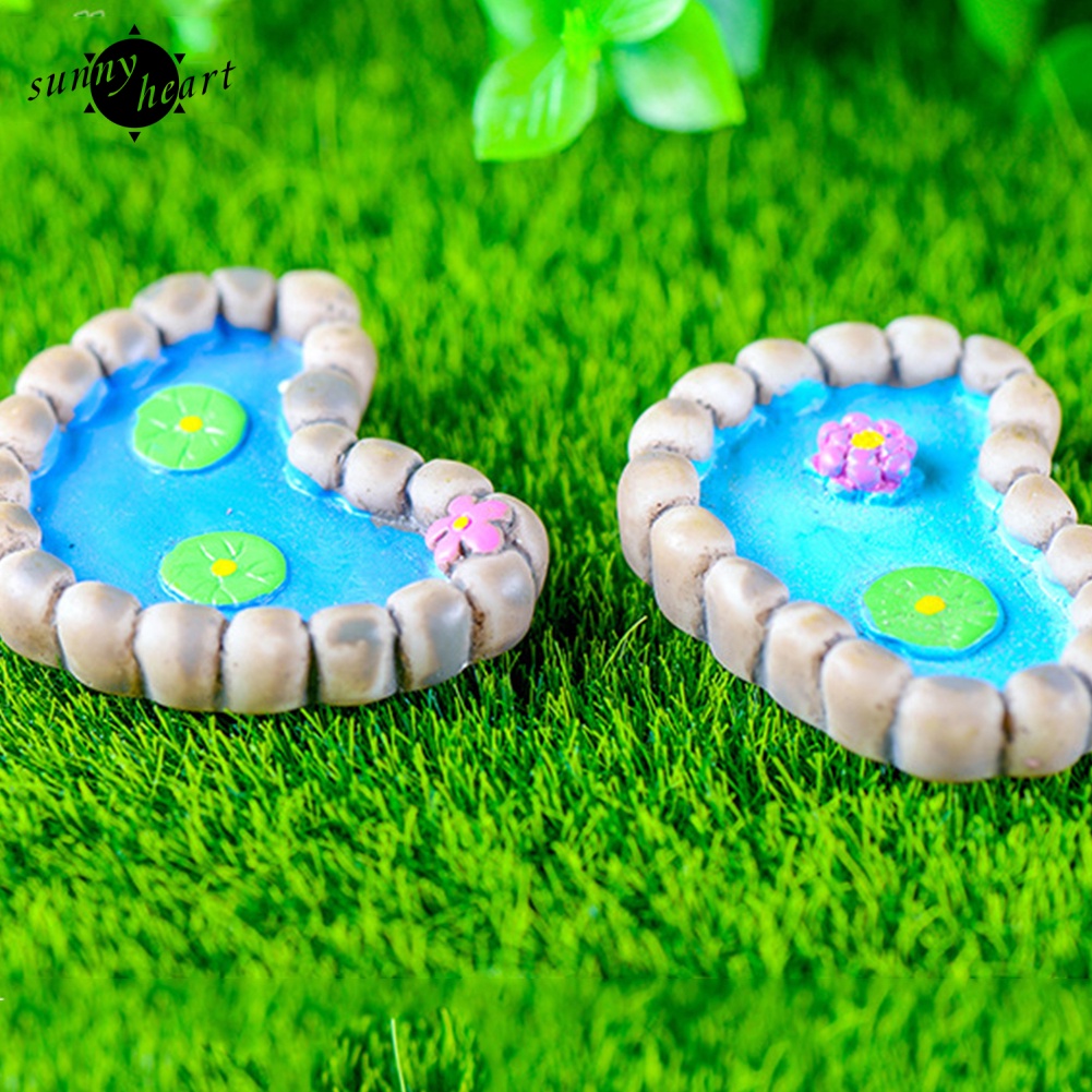 Set 2 Mô Hình Hồ Sen Mini Trang Trí Sân Vườn