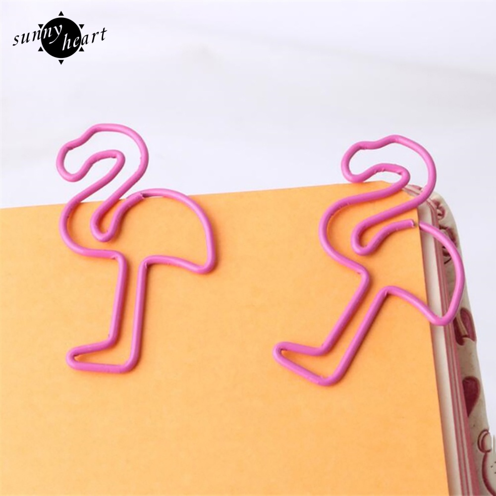 Set 10 Kẹp Giấy / Kẹp Sách Hình Chim Hồng Hạc Dễ Thương