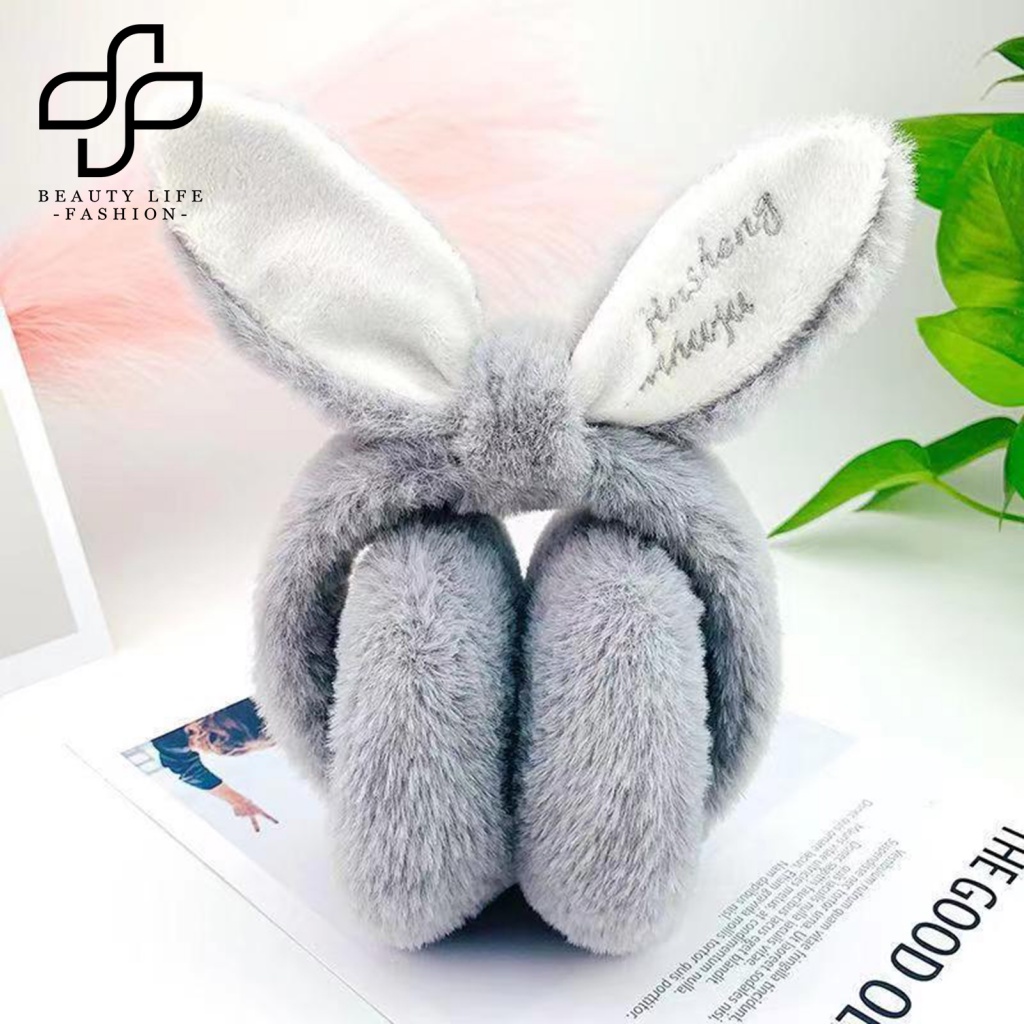 Chụp Tai Giữ Ấm Mùa Đông Dày Dặn Mềm Mại Chống Lạnh Chống Trượt Màu Trơn Hình Tai Mèo