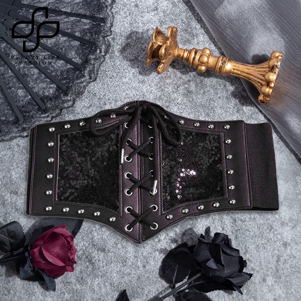 Đai Thắt Lưng Đính Đinh Tán Phong Cách Punk Cá Tính Cho Nữ