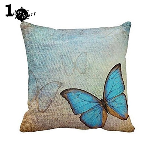 Vỏ Gối Tựa Lưng Ghế Sofa Vải Lanh In Hình Hoa / Chim Công / Chó / Bướm / Chim Công Thời Trang