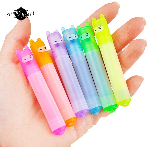 Set 6 Bút Dạ Quang Hình Thỏ Đáng Yêu Cho Bé