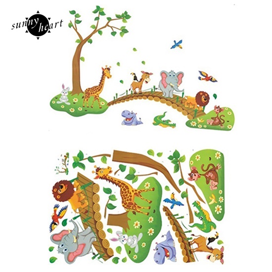 Sticker Dán Tường Họa Tiết 3D Hình Con Vật Theo Phong Cách Hoạt Hình Dùng Trang Trí Phòng Cho Trẻ Nhỏ