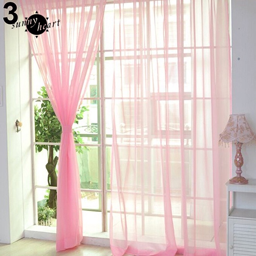 1 Rèm cửa sổ Vải Tuyn Màu Sắc Nhã Nhặn Dùng Để Trang Trí