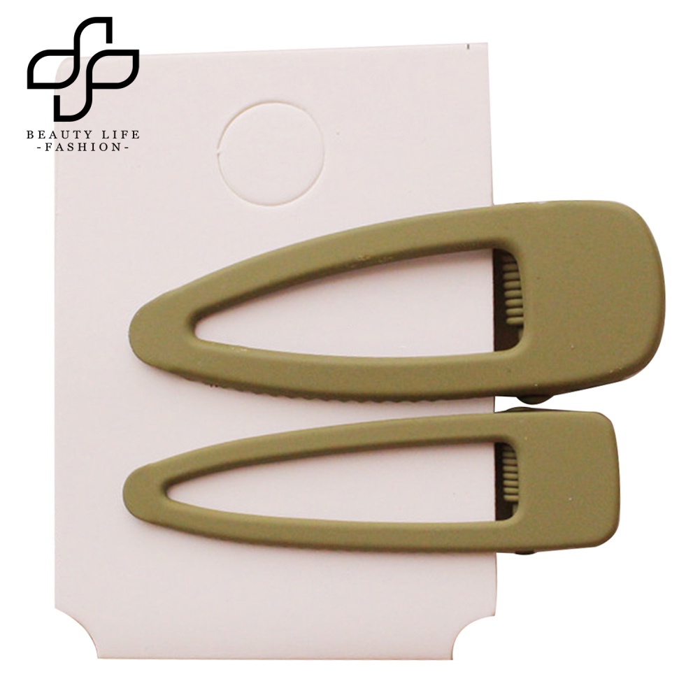 Bộ 2 Kẹp Tóc Màu Trơn Hình Giọt Nước Thời Trang Cho Nữ