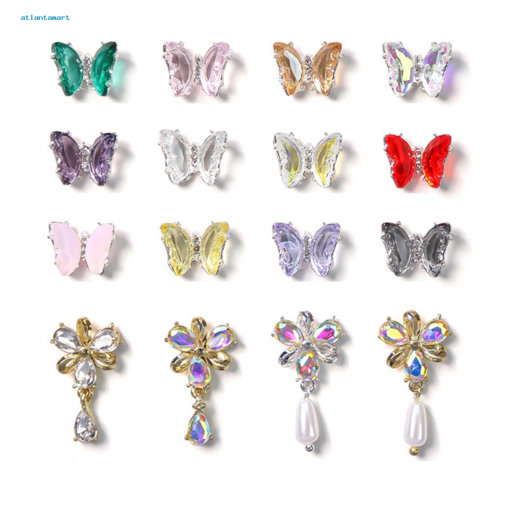 Túi Đựng Đồ Dùng Cao Cấp Tiện Dụng| Set 10 Phụ Kiện Trang Trí Móng Tay Hình Bướm 3D Nhiều Màu Sắc Không Phai