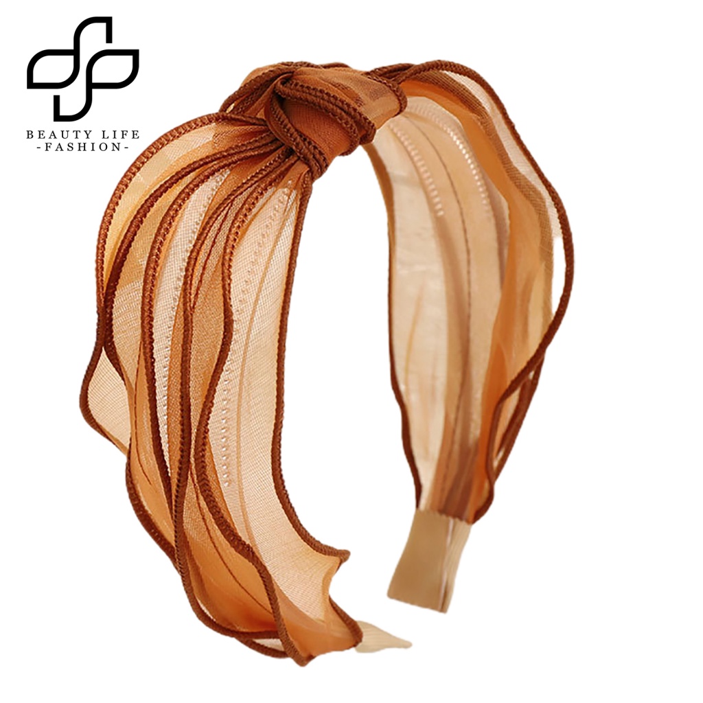 Băng Đô Cài Tóc Bản Rộng Không Trượt Màu Trơn Thời Trang Cho Nữ