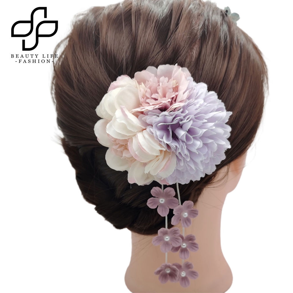 Bộ 3 Kẹp Tóc Chữ U Đính Hoa Giả Chống Rơi Thời Trang Cho Nữ