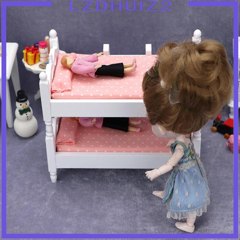 Giường Ngủ Bằng Gỗ Dùng Trang Trí Nhà Búp Bê