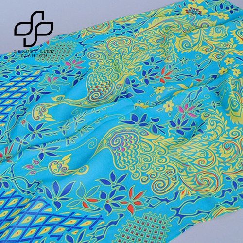 Khăn Choàng Chiffon Họa Tiết Chim Công Thời Trang Cho Nữ