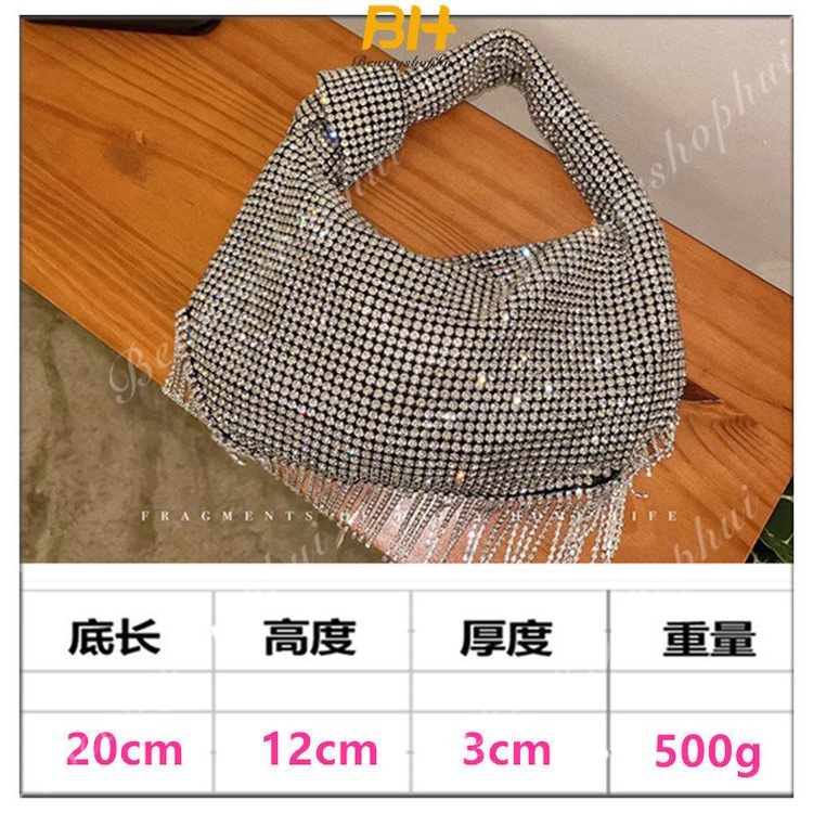 (MớI) Túi XáCh ĐíNh Đá Tua Rua Xinh XắN