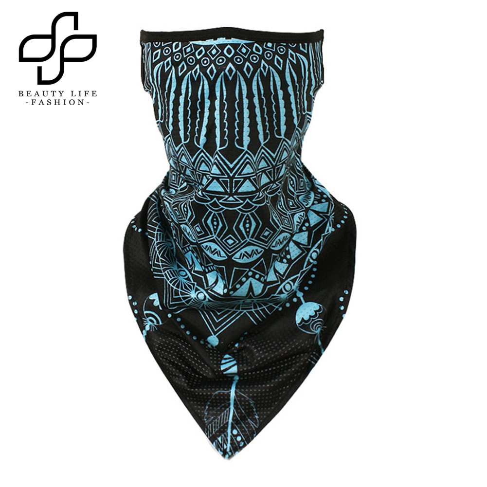 Khẩu Trang Che Mặt Và Cổ Chống Tia UV Chống Bụi Thoáng Khí In Hình Răng Lửa