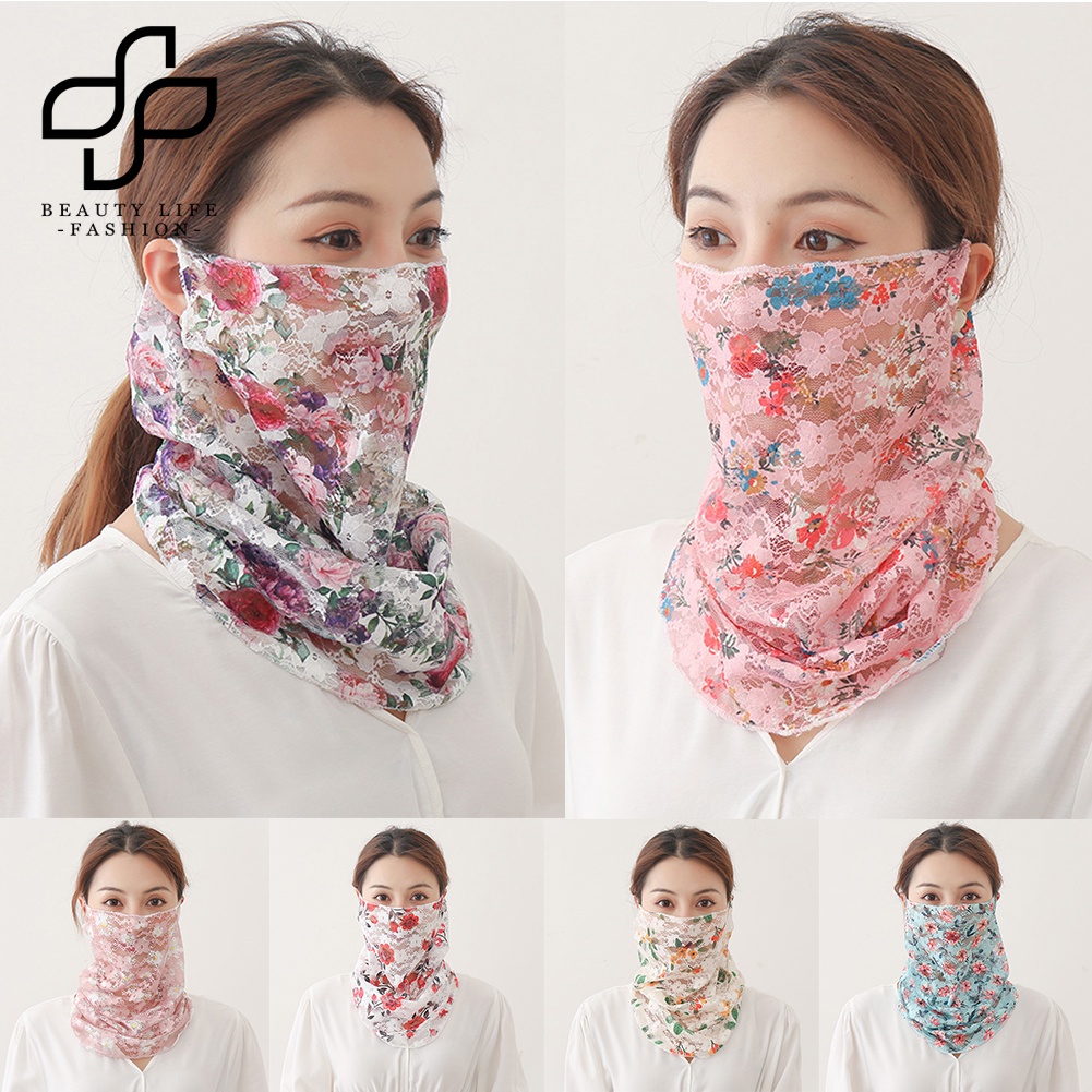 Khăn Choàng Cổ Chống Tia UV Thoáng Khí In Họa Tiết Hoa Thời Trang Cho Nữ