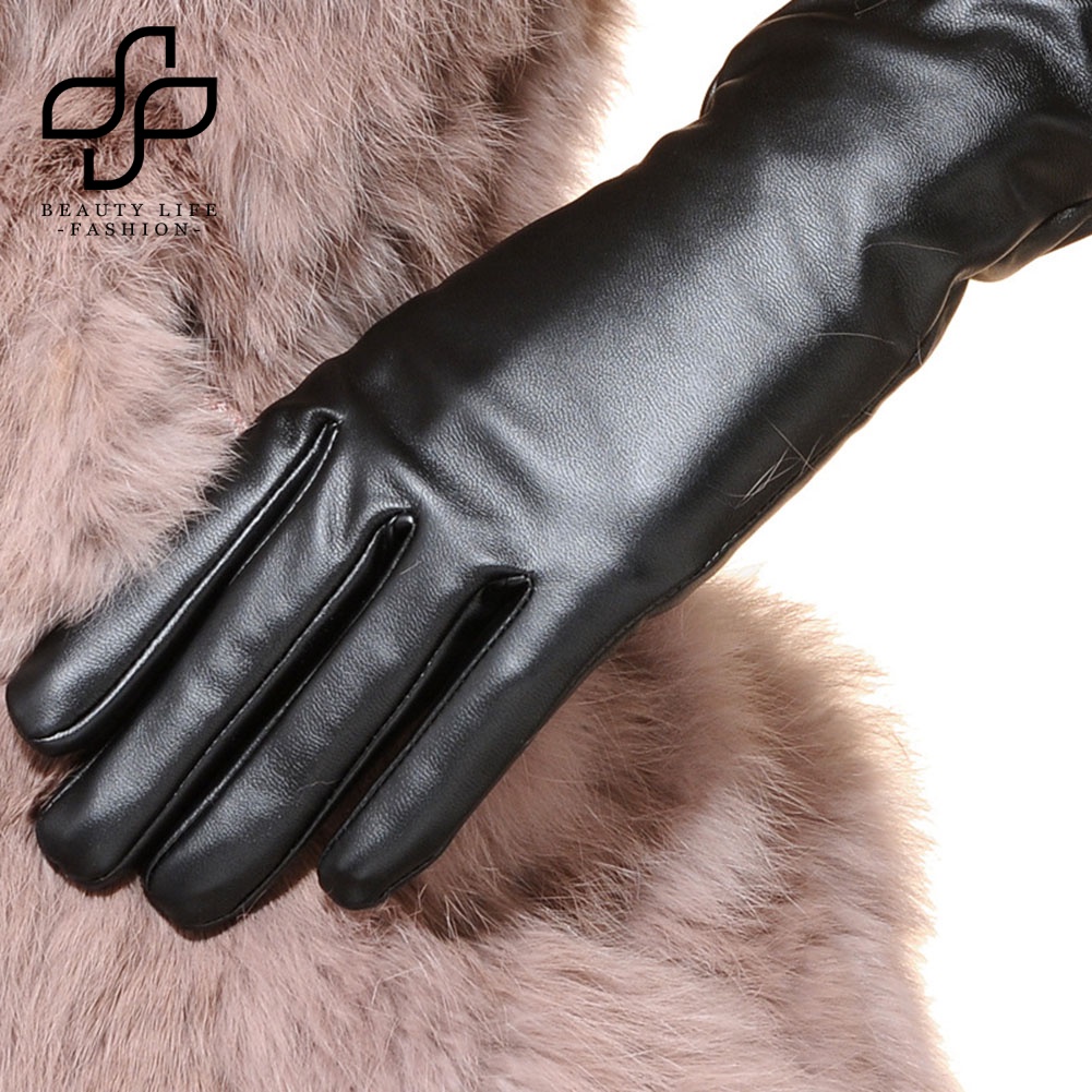 Găng Tay Da Giả Chống Gió Giữ Ấm Thời Trang Cho Nữ
