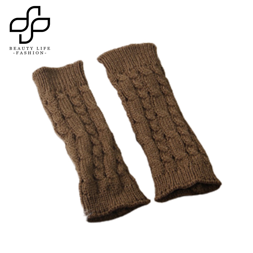 Găng Tay Len Dài Hở Ngón Dày Dặn Giữ Ấm Mùa Đông Cho Nam Và Nữ