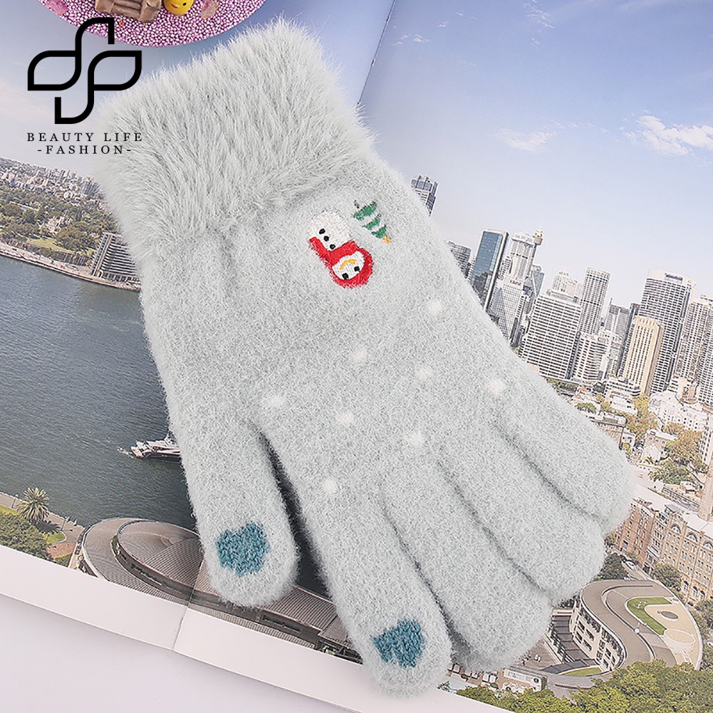 Găng Tay Dệt Kim Hoạ Tiết Giáng Sinh Có Thể Sử Dụng Màn Hình Cảm Ứng