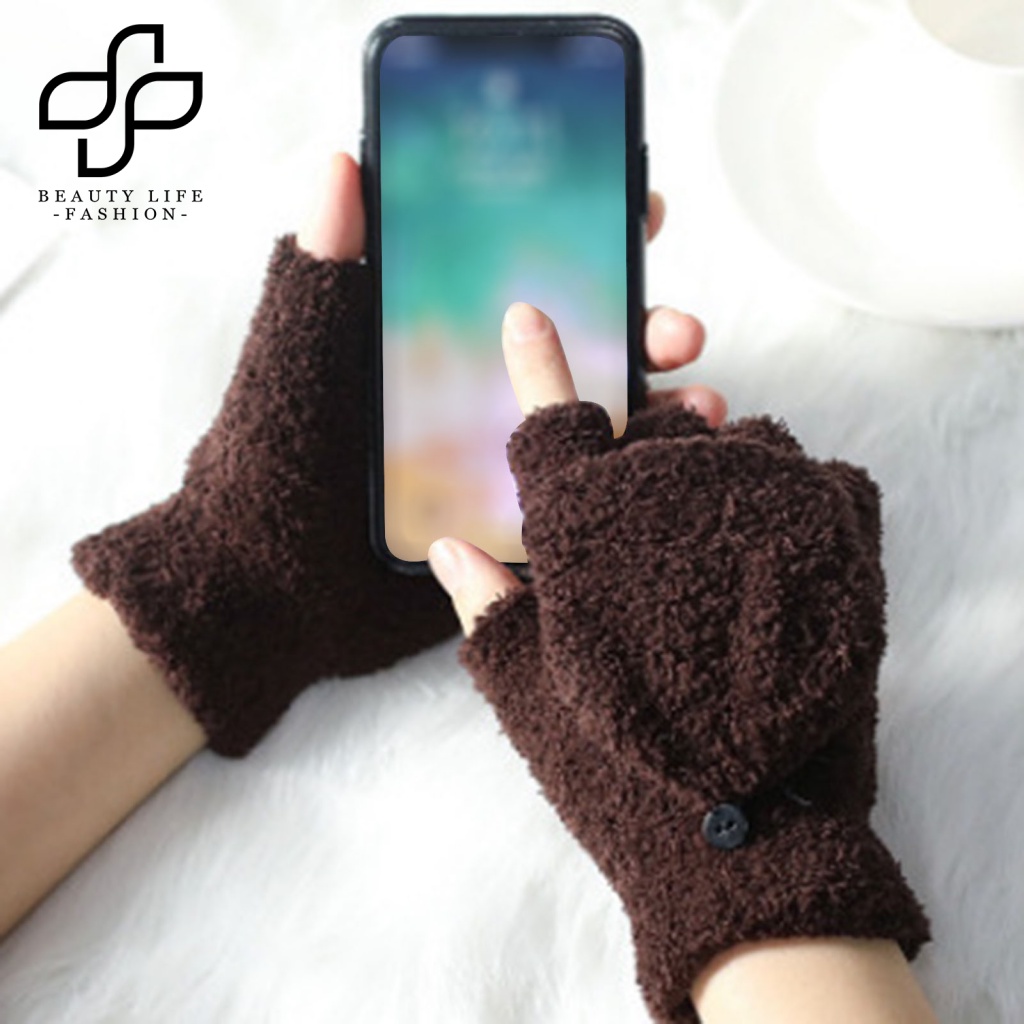 1 Đôi Găng Tay Giữ Ấm Hở Ngón Thoáng Khí Dễ Phối Đồ