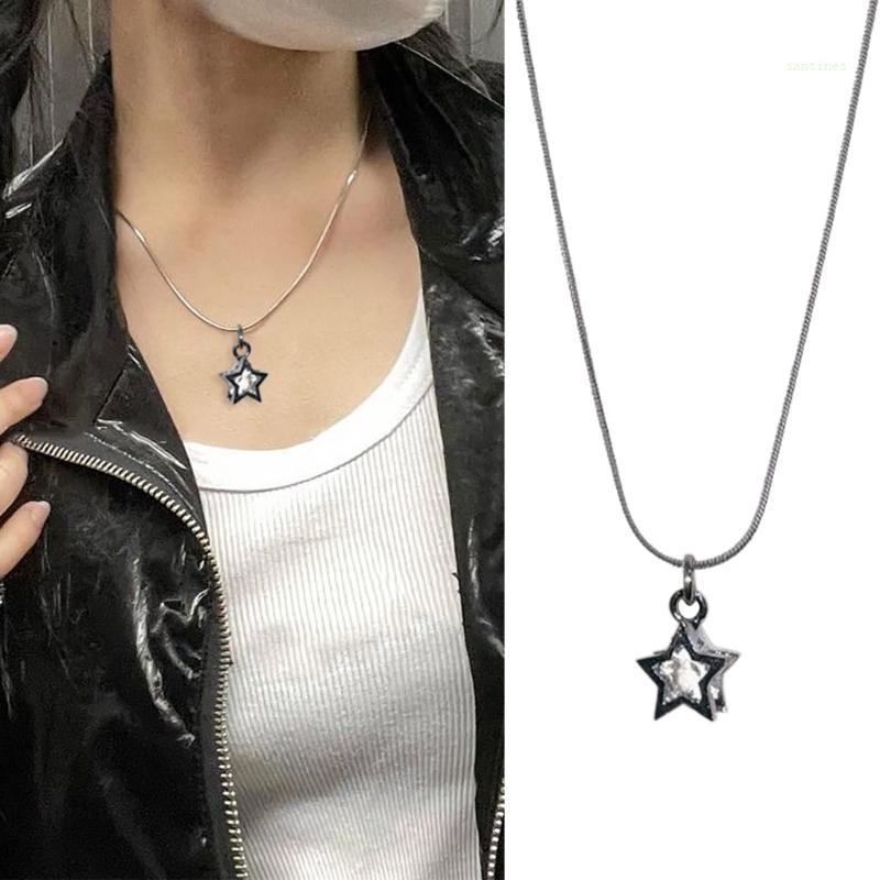 Vòng cổ Choker Mặt Hình Ngôi Sao Màu Bạc Thời Trang Cho Nữ