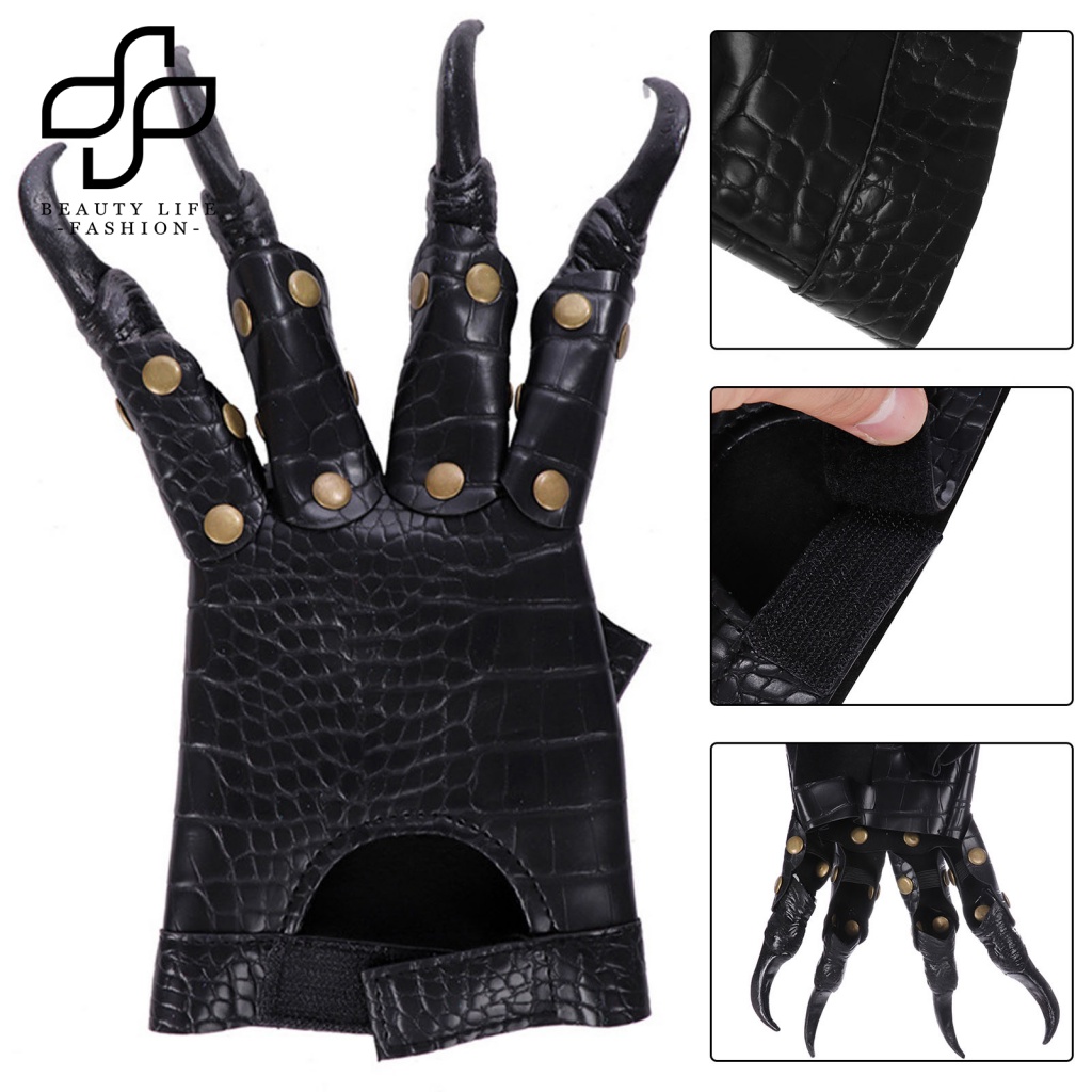 1 Đôi Găng Tay Móng Vuốt Dài Có Thể Điều Chỉnh Kích Cỡ Dùng Trong Tiệc Halloween