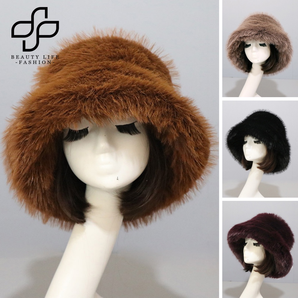 Nón Tai Bèo Phủ Lông Nhân Tạo Mềm Mại Dày Dặn Giữ Ấm Mùa Đông Cho Nữ