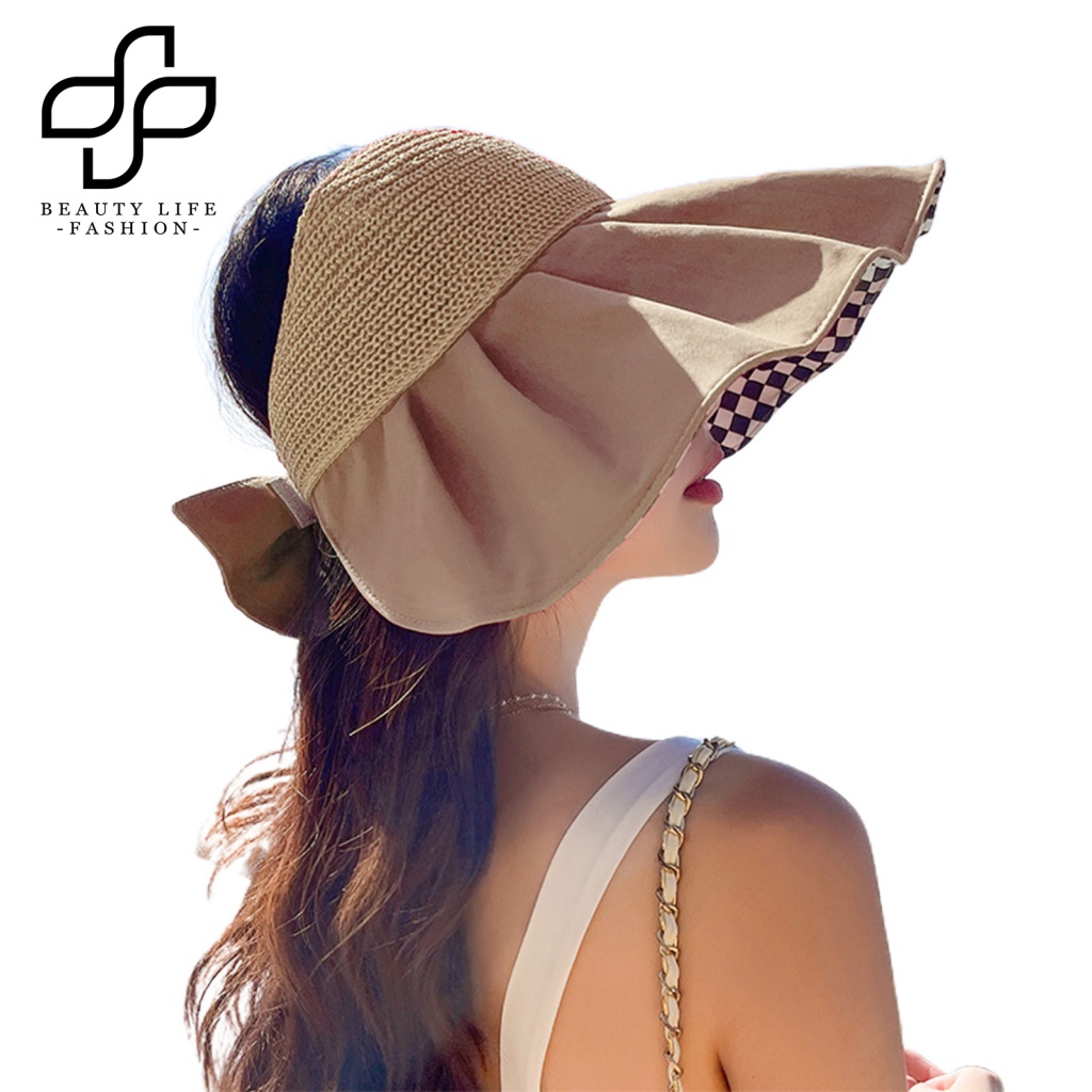 Mũ Chống Nắng Mùa Hè Bằng Polyester Mềm Mại Đính Nơ Nhẹ Nhàng Thoải Mái Cho Nữ