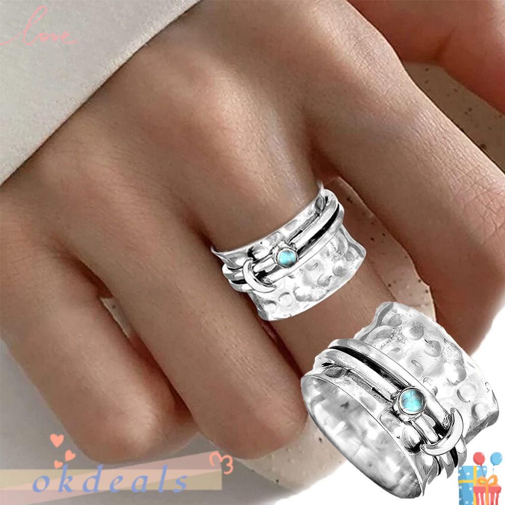 Nhẫn Hình Mặt Trăng Phong Cách Cổ Điển Hợp Thời Trang Cho Nữ