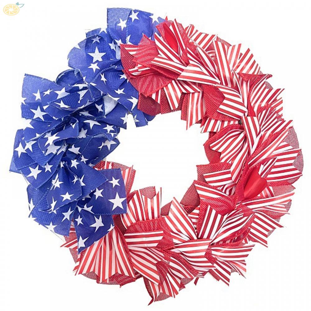 【VARSTR】Independence Wreath Wreath With Red Anniversary Gift Birthday Gift Blue