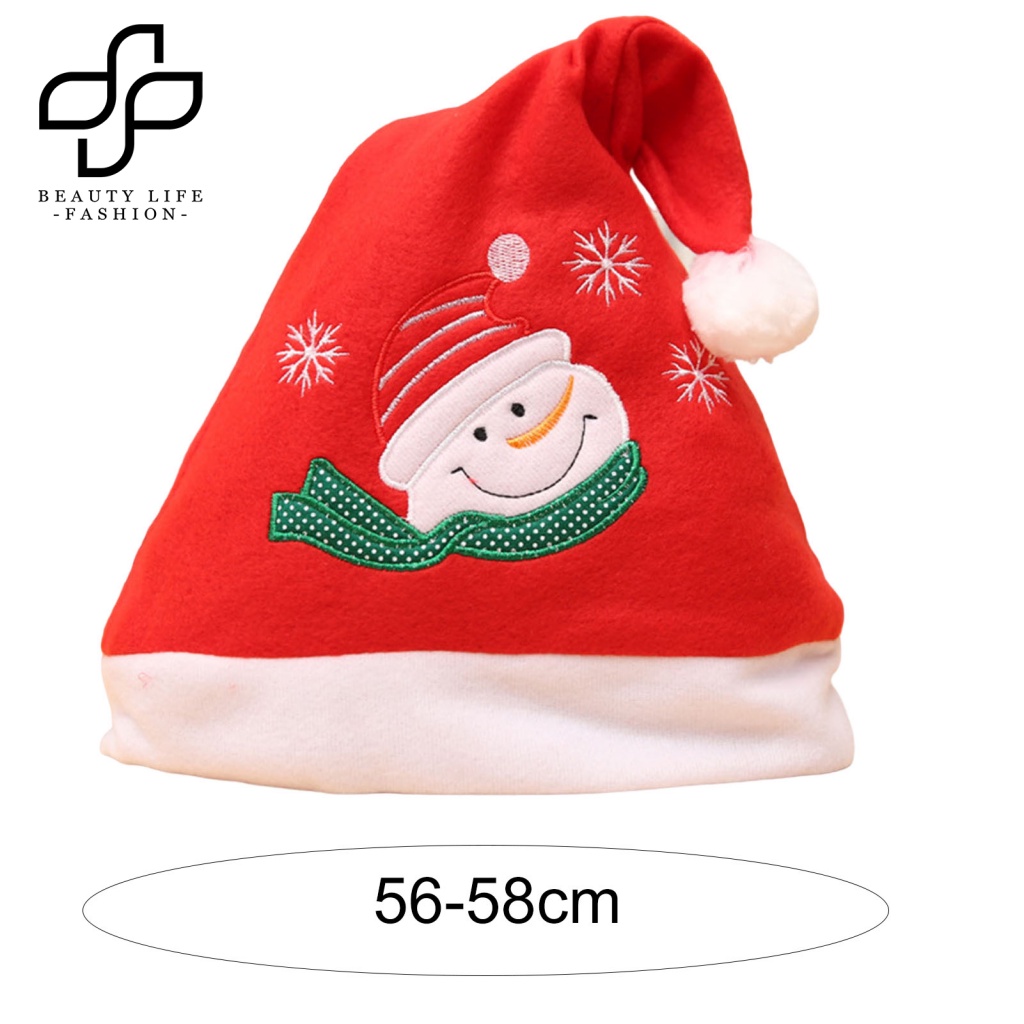 Nón Giáng Sinh Co Giãn Thêu Họa Tiết Hoạt Hình Dễ Thương Thoải Mái Trang Trí Cho Người Lớn Và Trẻ Em