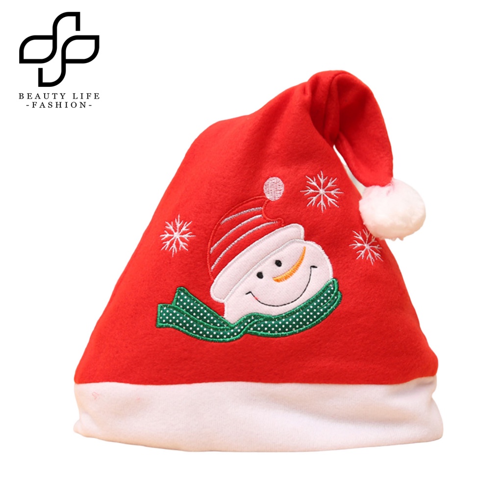 Nón Giáng Sinh Co Giãn Thêu Họa Tiết Hoạt Hình Dễ Thương Thoải Mái Trang Trí Cho Người Lớn Và Trẻ Em