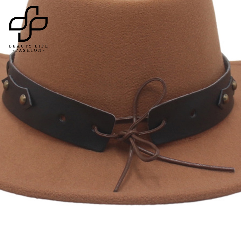 Mũ Fedora Vành Rộng Mềm Mại Phong Cách Phương Tây Thời Trang Thu Đông