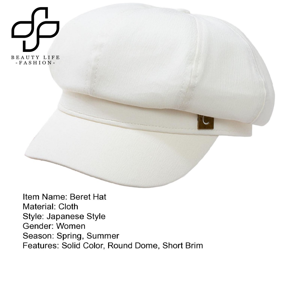 Nón Beret Tròn Màu Trơn In Họa Tiết Logo Thời Trang Cho Nữ
