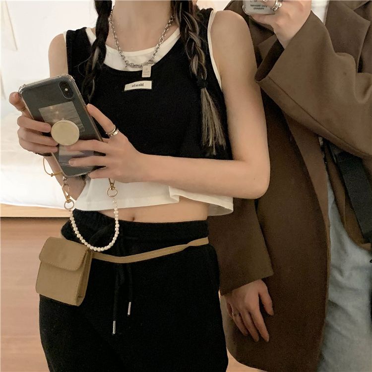 Áo Hai Dây Giả Hai Mảnh Phong Cách Hàn Quốc Thời Trang Mùa Hè Mới Cho Nữ