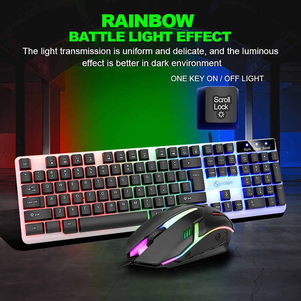 Corded Gaming Mouse Usb Led Light Backlit Luminous Competitive Gamed Notebook Optical Computer Mechanical [Q/3]
