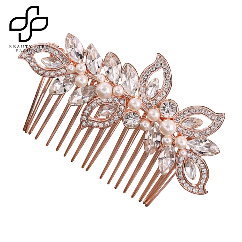 Lược Cài Tóc Đính Đá Và Ngọc Trai Giả Trang Nhã Cho Cô Dâu