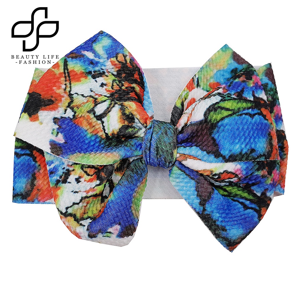 Băng Đô Nơ In Họa Tiết Trái Tim / Dưa Hấu / Hoa Xinh Xắn Thời Trang Cho Bé Gái