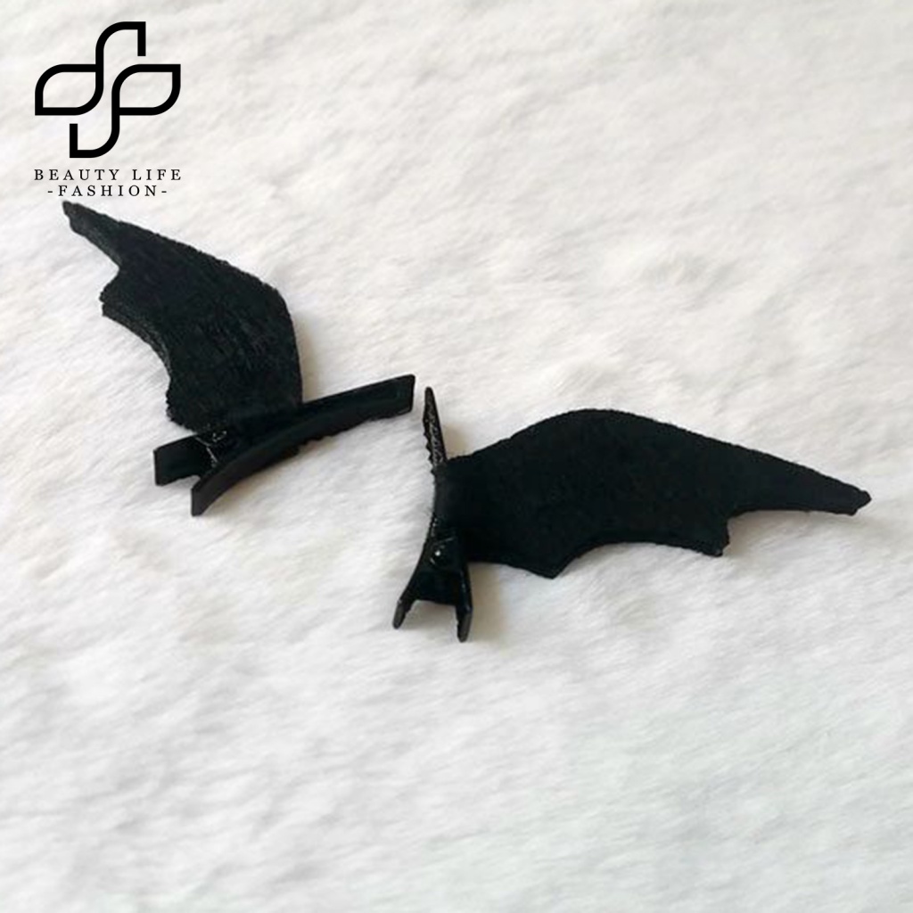 Bộ 2 Kẹp Tóc Hình Cánh Dơi Chống Trượt Dùng Hóa Trang Dự Tiệc