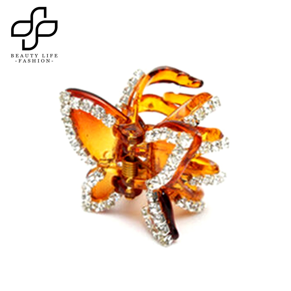 Kẹp Tóc Hình Bướm Đính Kim Sa Nhiều Màu Sắc Thời Trang Cho Nữ