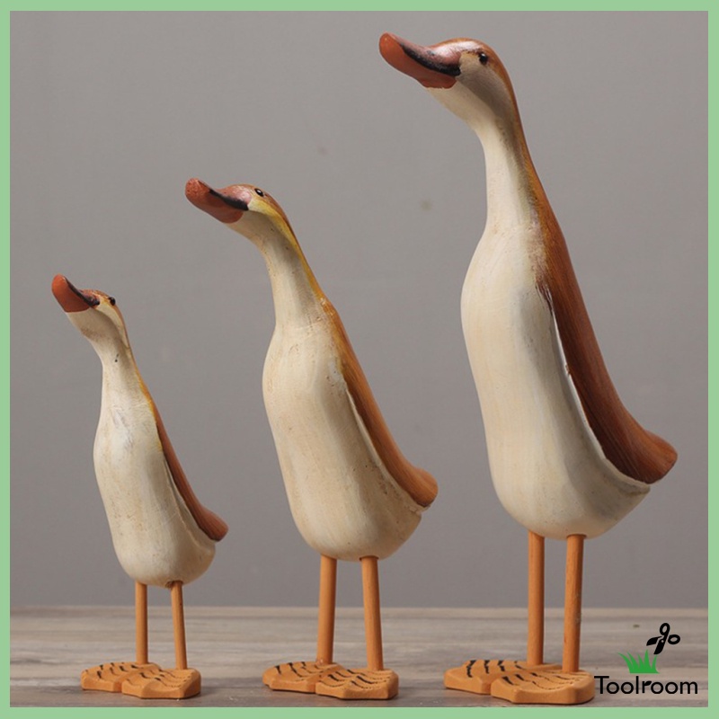 Set 3 Bức Tượng Vịt Sơn Thủ Công Trang Trí Sân Vườn