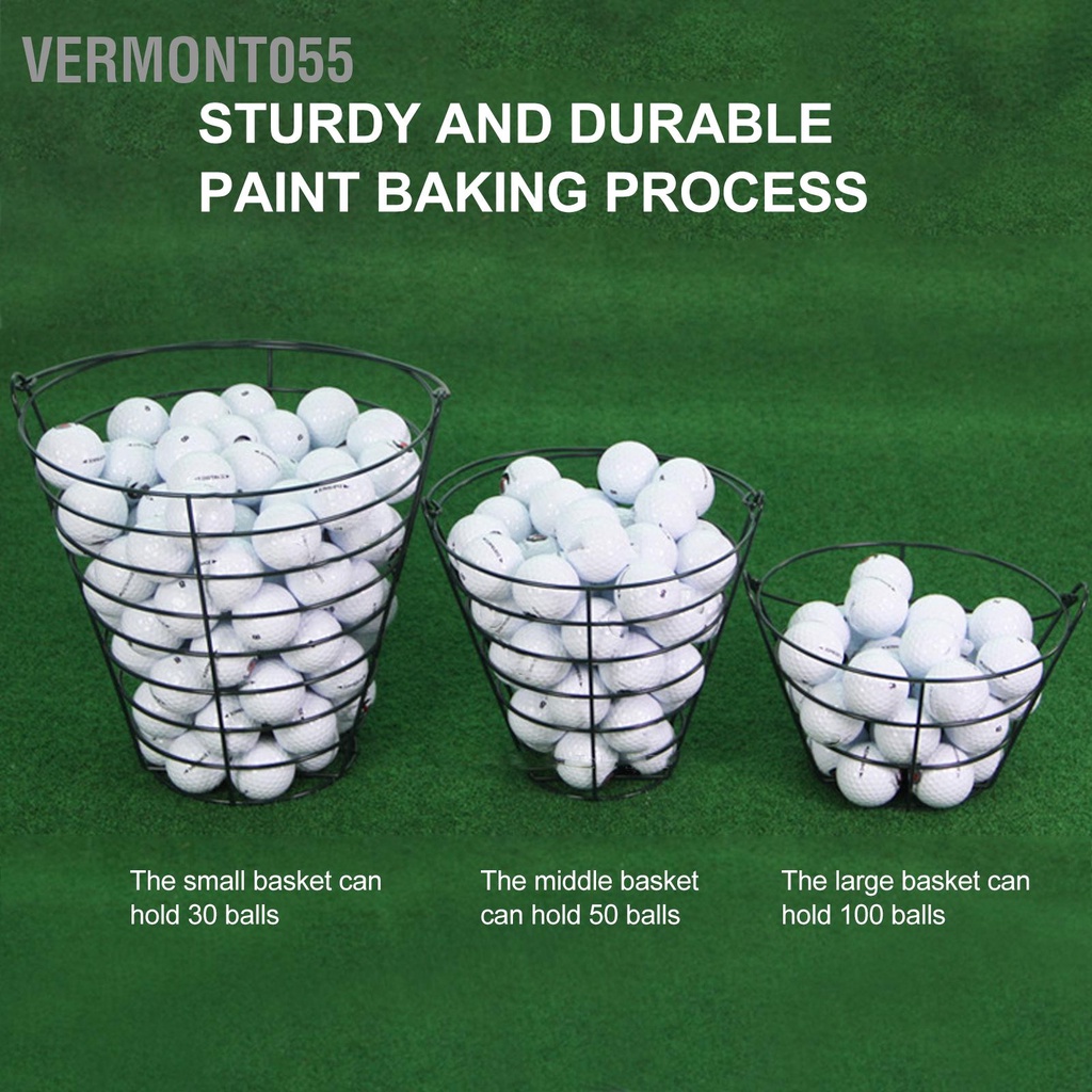Vermont055 Giỏ Đựng Bóng Golf Kim Loại Trọng Lượng Nhẹ Dung Tích Lớn Có Tay Cầm Thể Gập Lại Cho Sân
