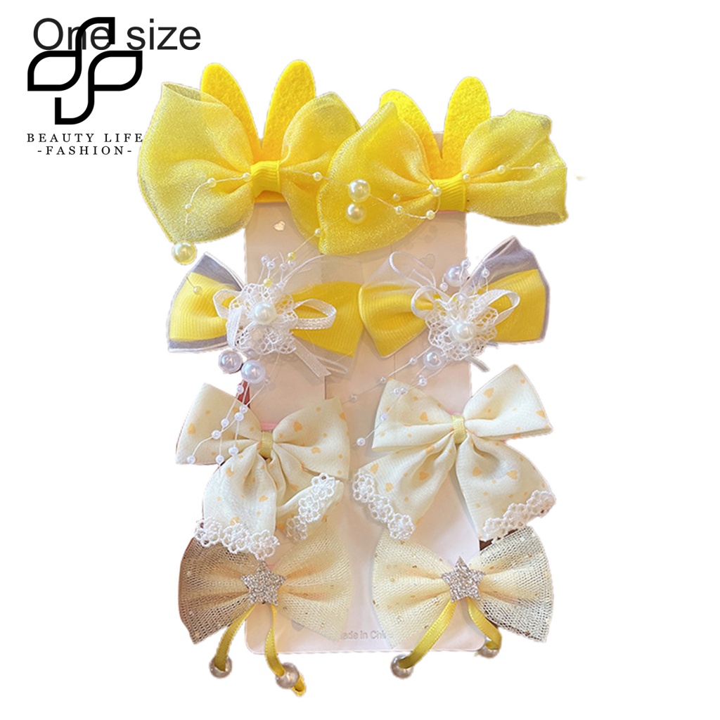 1 Set Kẹp Tóc Nơ Mềm Co Giãn Thoải Mái Cho Bé Gái