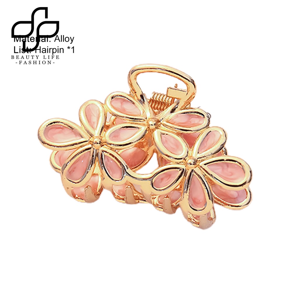 Kẹp Tóc Móng Vuốt Bản Lớn Hình Hoa Bằng Hợp Kim Màu Sắc Tươi Sáng