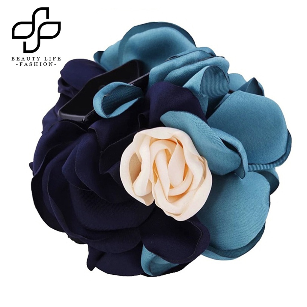 Kẹp Tóc Càng Cua Chống Trượt Có Răng Cưa Trang Trí Hoa Thời Trang