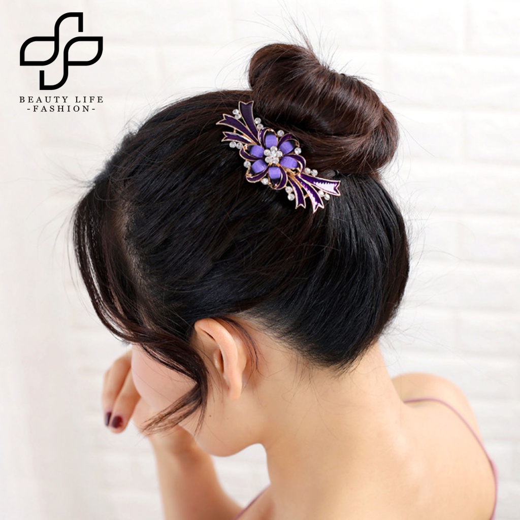 Lược Cài Tóc Hình Hoa Đính Đá Phong Cách Vintage Cho Nữ