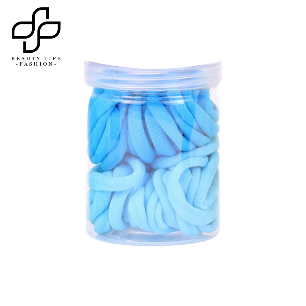 Hộp 50 Dây Buộc Tóc Dày Dặn Siêu Co Giãn Chống Trượt Màu Sắc Thời Trang Cho Nữ