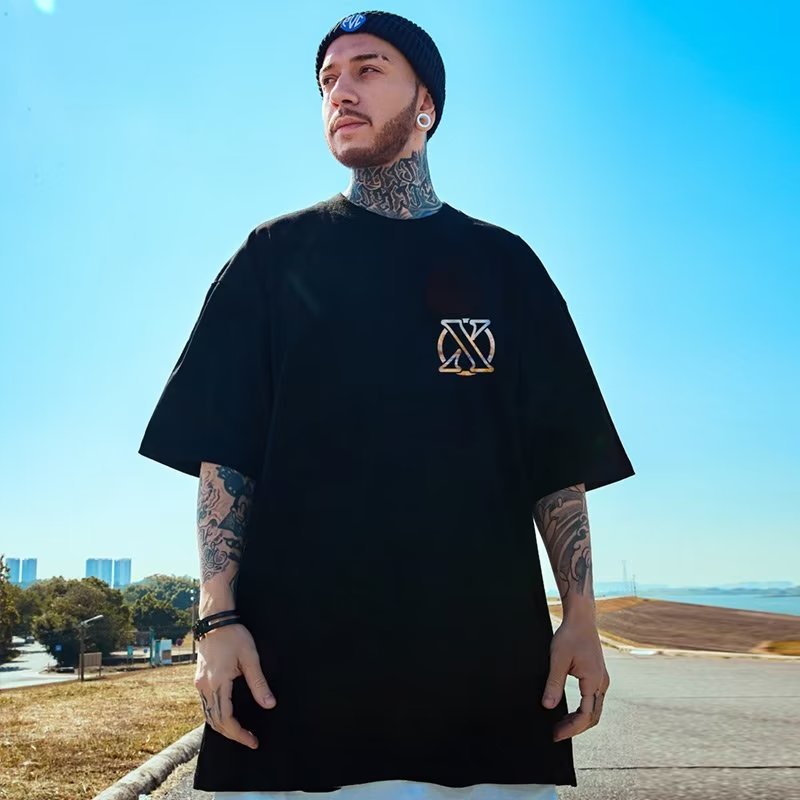 [có size 45 kg___130 kg] M-8XL áo phông nam tay lỡ,Áo Thun Thể Thao Plus Size Tay Ngắn Cổ Tròn In Hình Tranh Sơn Dầu retro Mỹ áo đá bóng big size