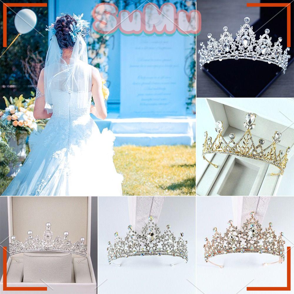 Vương Miện Cài Tóc Cô Dâu Sang Trọng|Vương Miện Đội Đầu Kiểu Dáng Dễ Thương Xinh Xắn