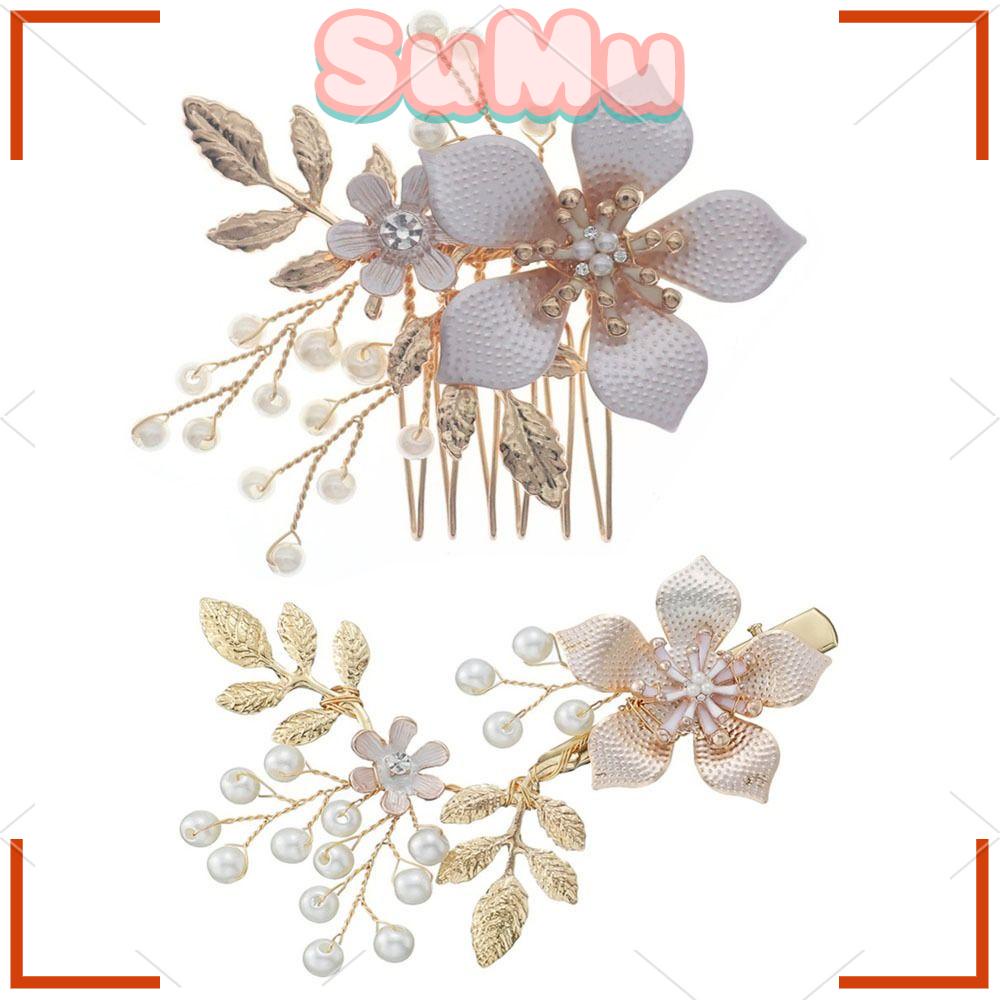 Lược Cài Tóc Cô Dâu Đính Đá Sang Trọng|Phụ Kiện Trang Trí Tóc Xinh Xắn Chất Lượng